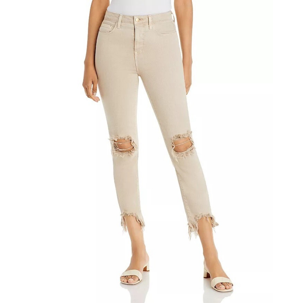 L’AGENCE Distressed Denim in Tan